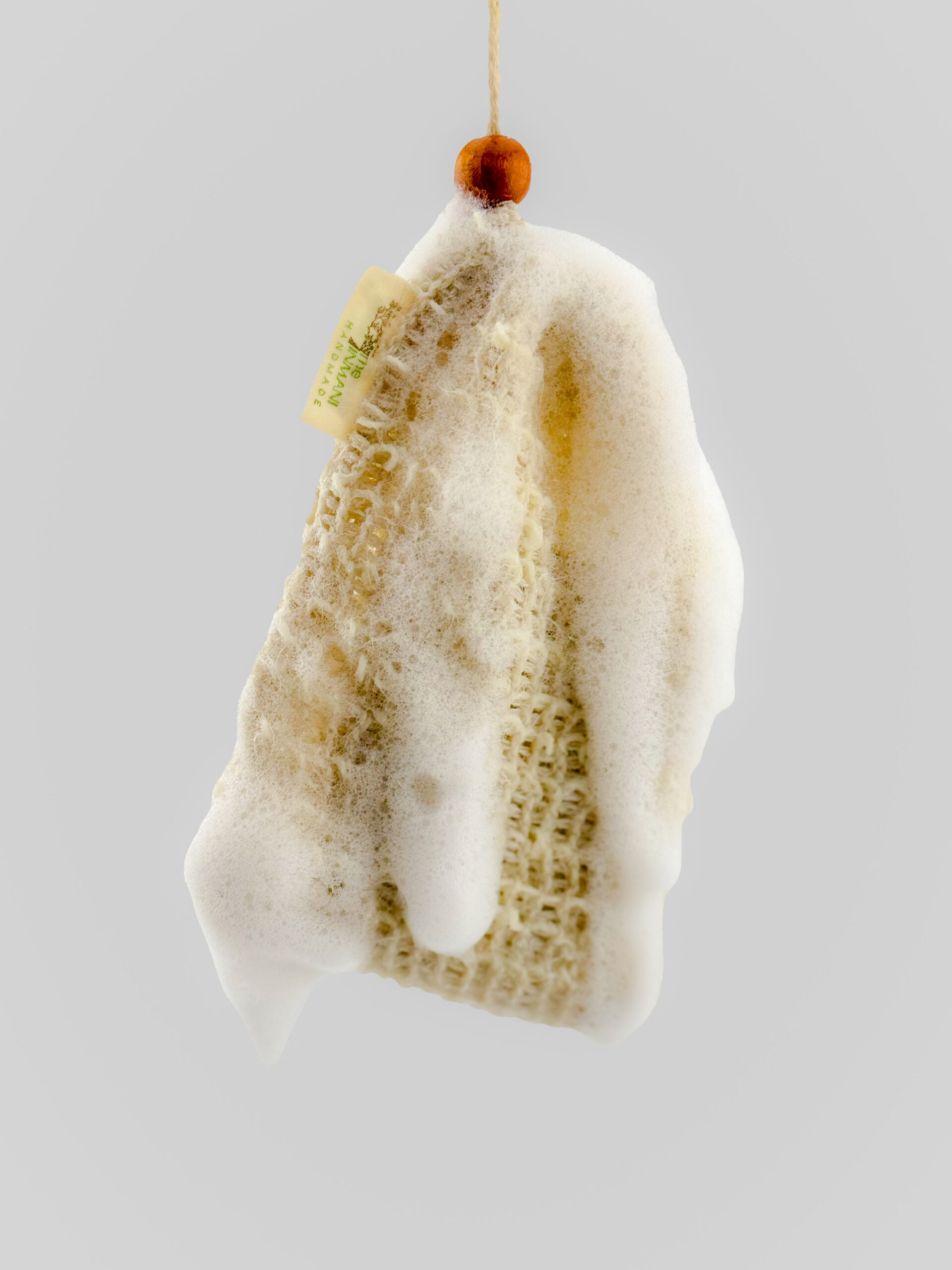 Eksfolierende sæbepose i bomuld, hamp og sisal – 100 % naturlig og plastikfri. Ideel til fast sæbe og blid peeling.