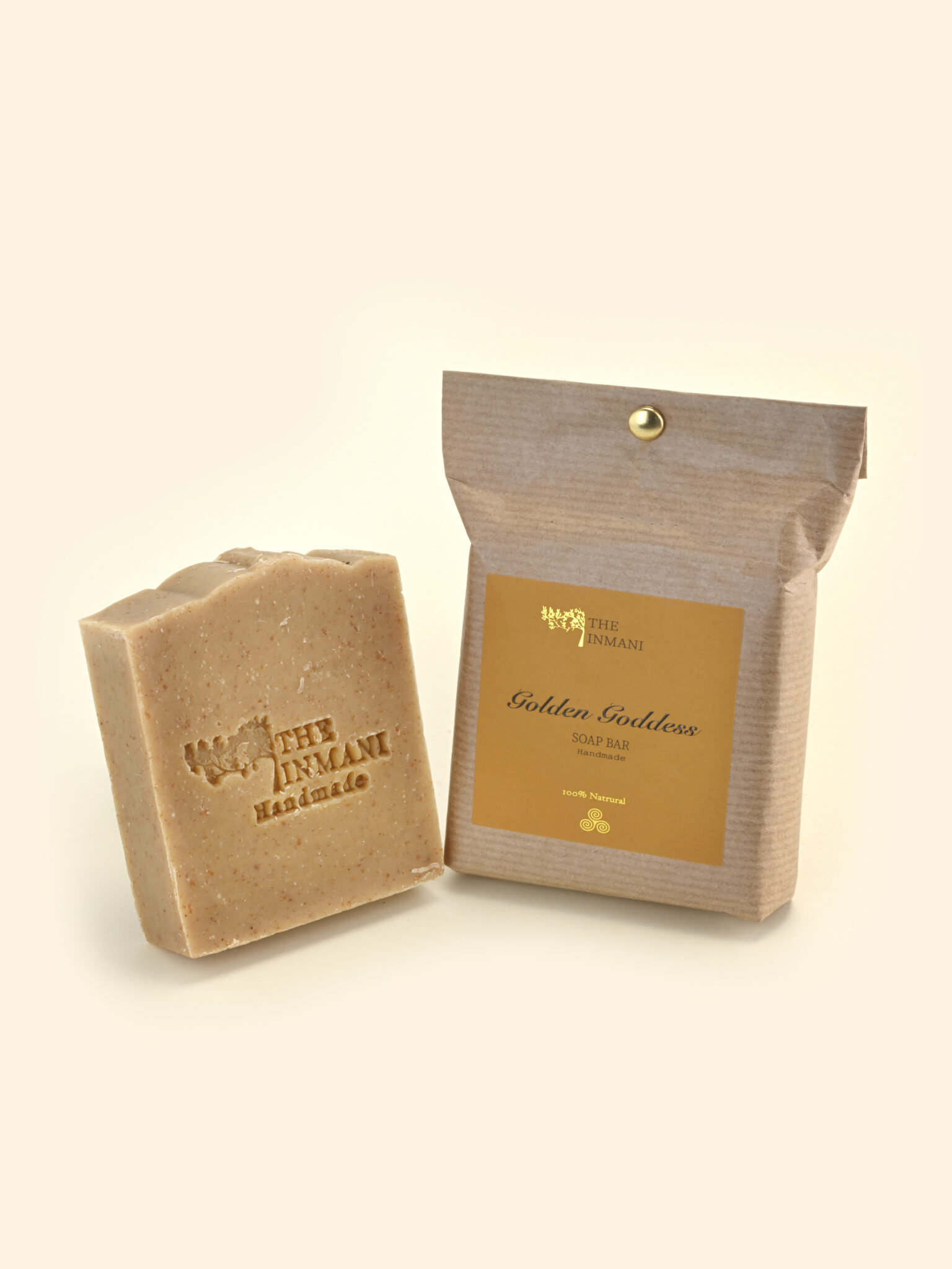 Golden Goddess ansigtssæbe fra THE INMANI med gurkemeje og frankincense