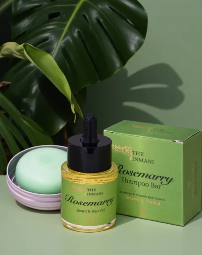 THE INMANI Naturlige Hårplejesæt - komplet naturlig pleje med shampoo bar, balsam bar og hårolie