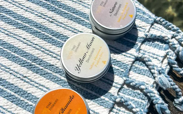 Deodoranter fra THE INMANI: Sweet Camille, Yellow Moon og Natura – alle naturlige og aluminiumfri