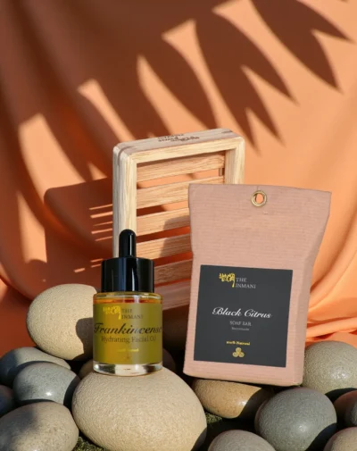 Ansigts‑Detox Sæt THE INMANI - ansigtssæbe, olie og bambus sæbeskål