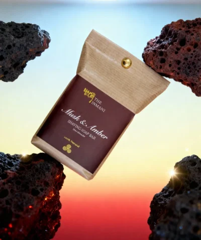 Musk & Amber barbersæbe - klassisk tallow sæbe til vådbarbering med rig skum og plejende olier